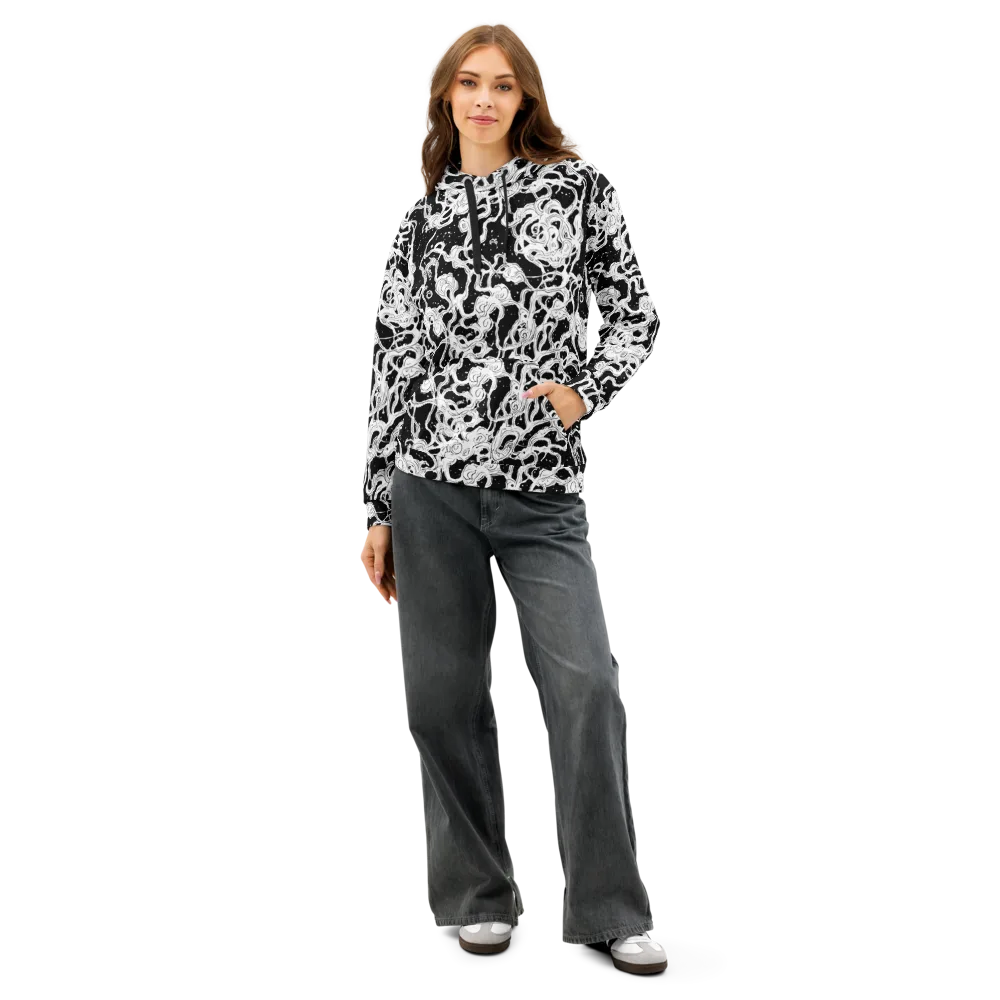 Inkstorm Ribbons on Cotton Hoodie — Front