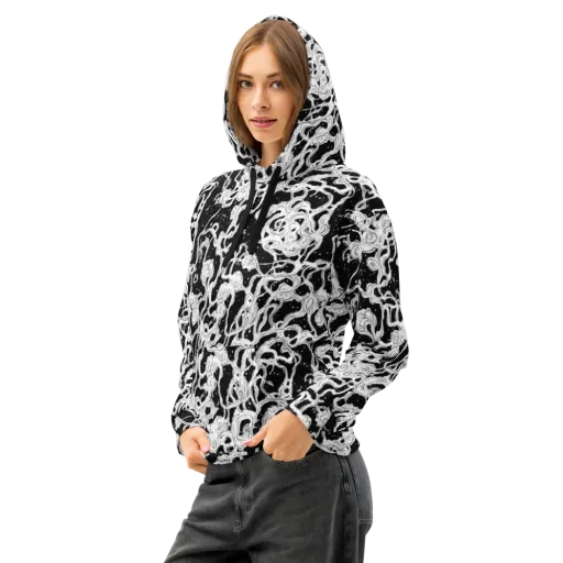 Inkstorm Ribbons on a Cotton Hoodie