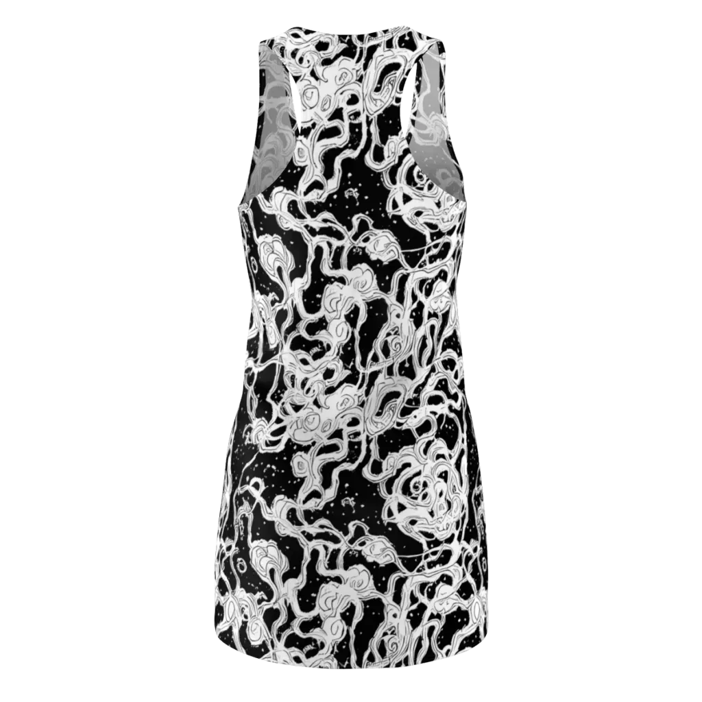 Inkstorm Ribbons on Racerback Dress — Back