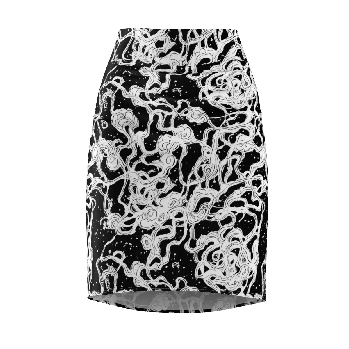 Inkstorm Ribbons on Pencil Skirt — Front