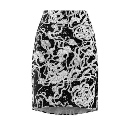 Inkstorm Ribbons on a Pencil Skirt