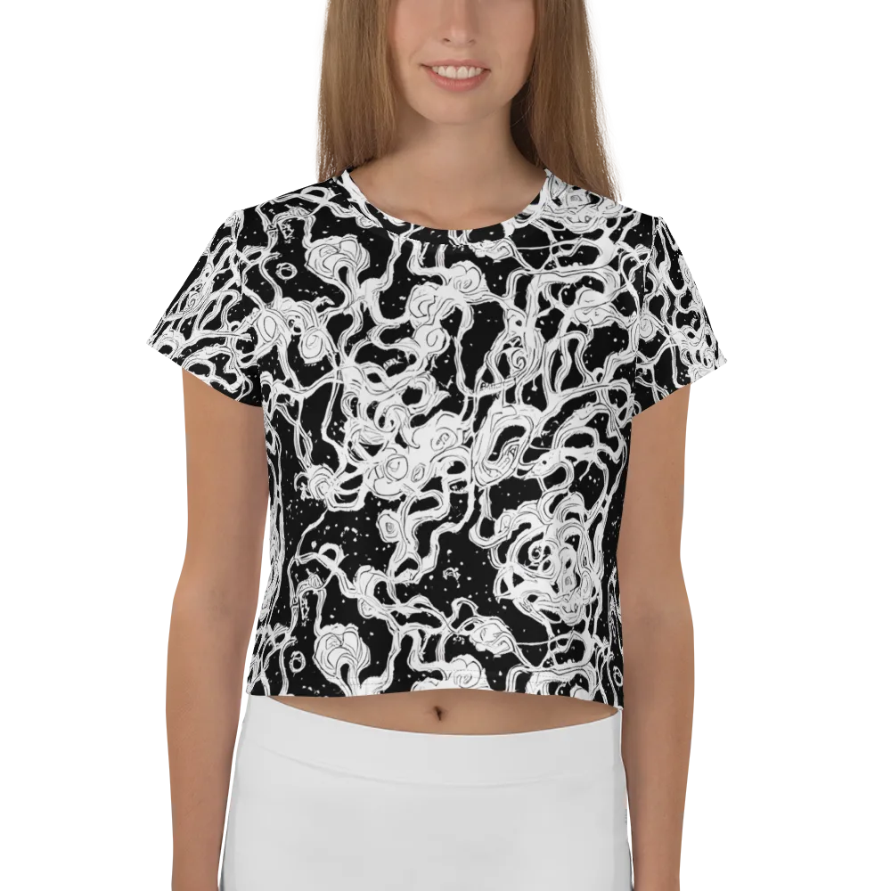 Inkstorm Ribbons on Crop Tee — Front
