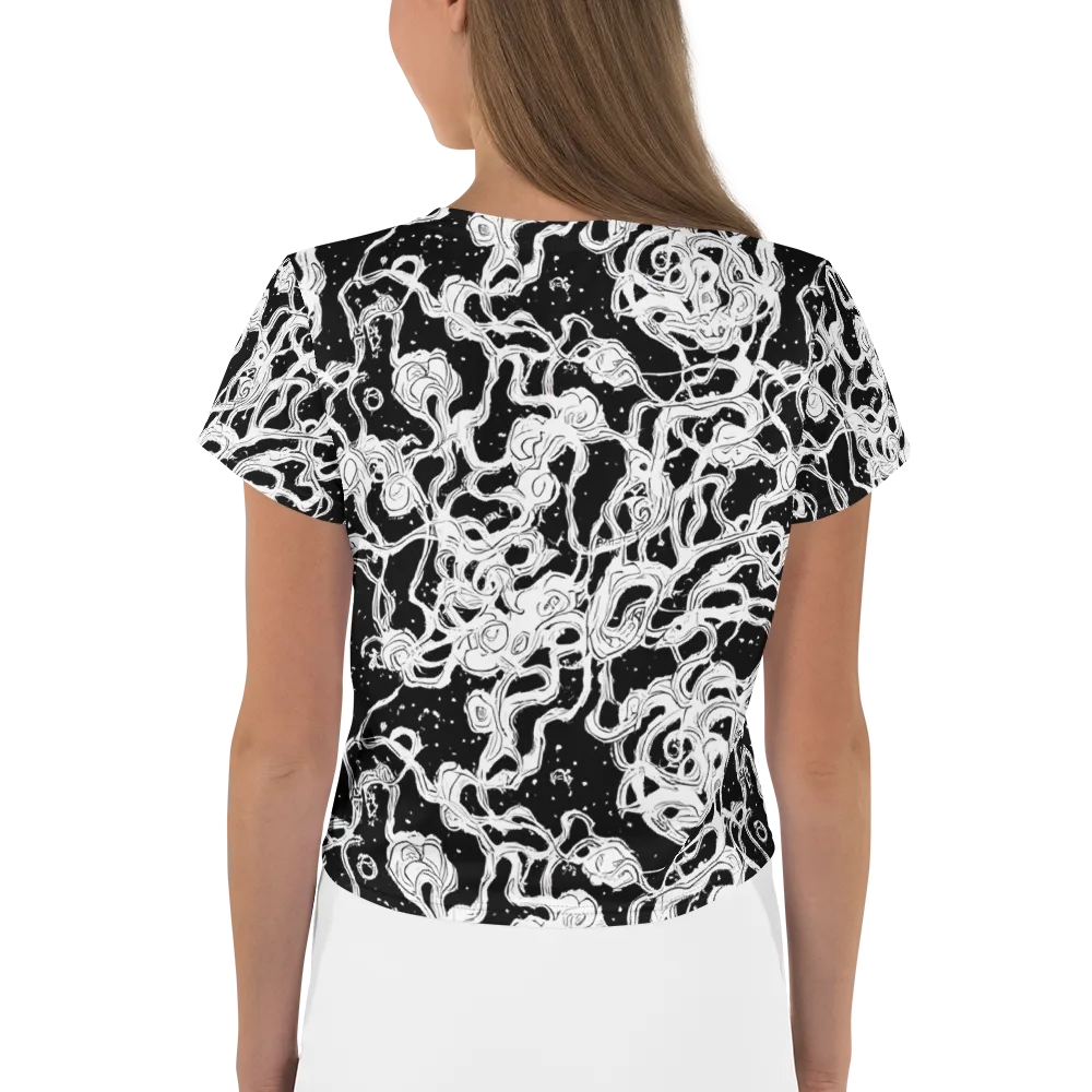 Inkstorm Ribbons on Crop Tee — Back