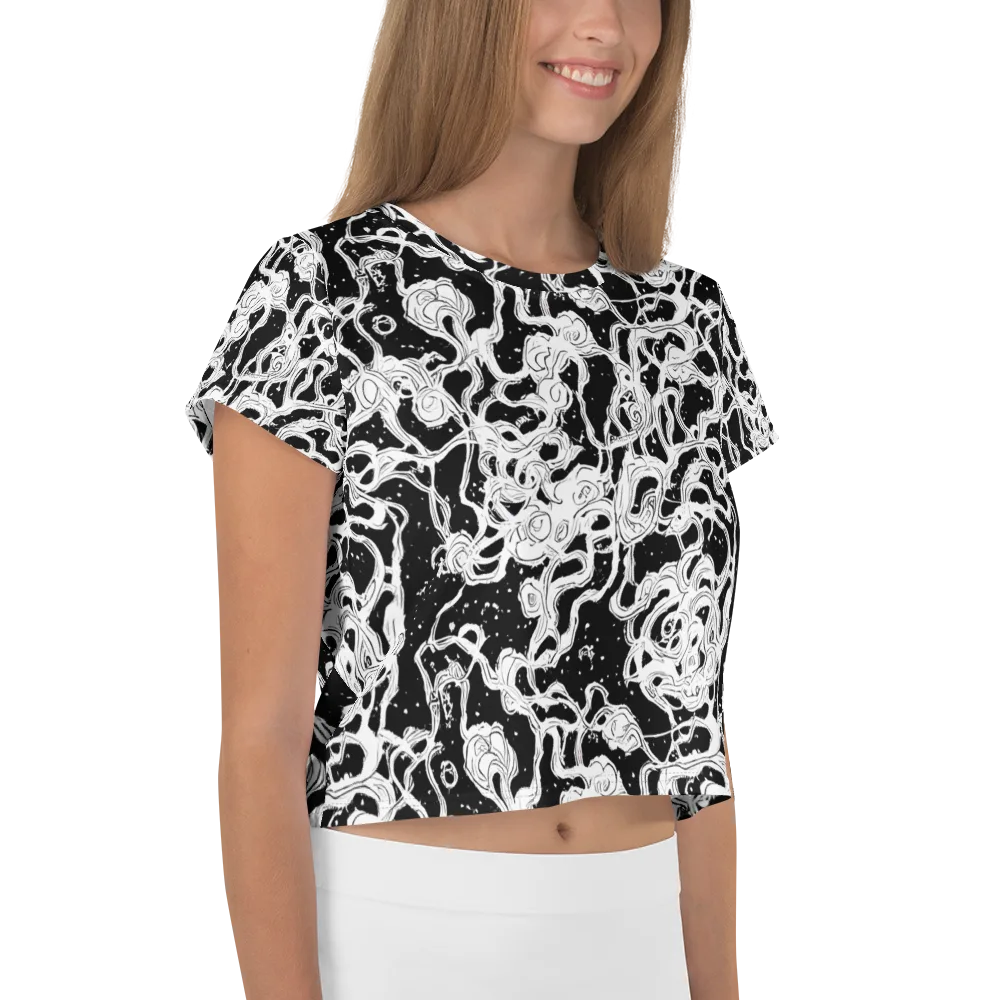 Inkstorm Ribbons on Crop Tee — Right