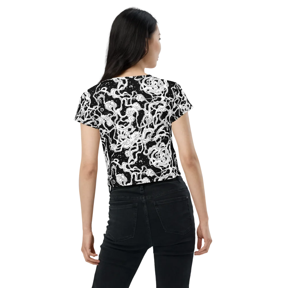 Inkstorm Ribbons on Crop Tee — Back