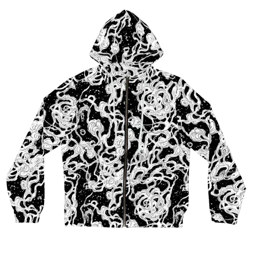 Inkstorm Ribbons on a Women's Full-Zip Hoodie