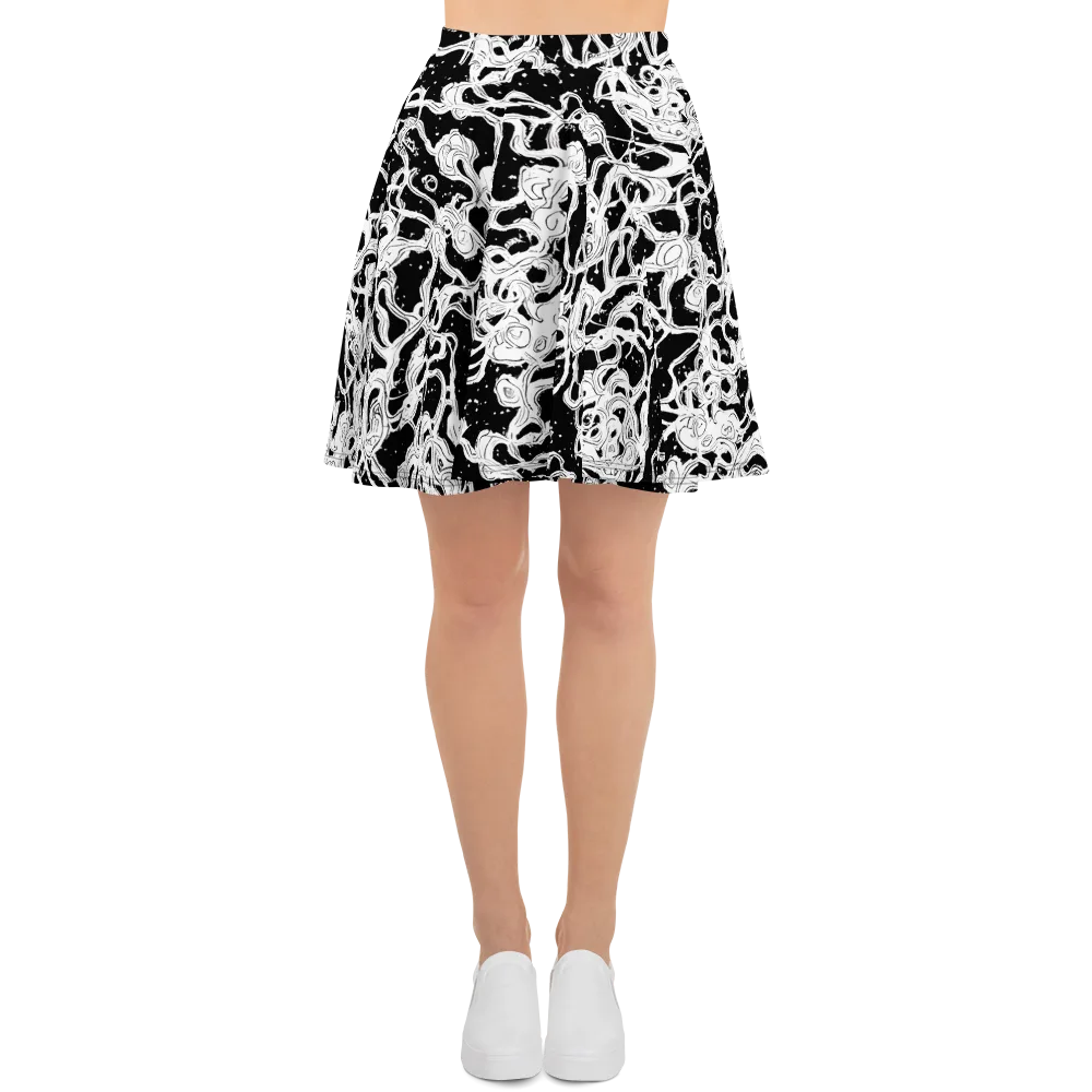 Inkstorm Ribbons on Skater Skirt — Front