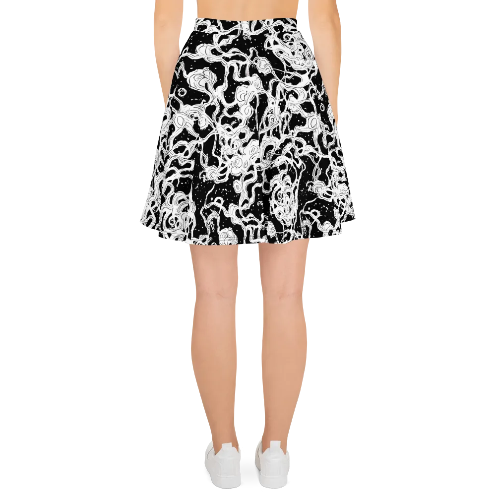 Inkstorm Ribbons on Skater Skirt — Back