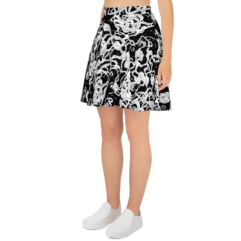 Inkstorm Ribbons on Skater Skirt — Left