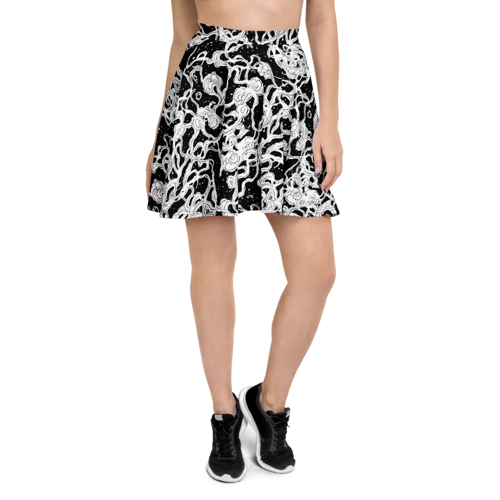 Inkstorm Ribbons on Skater Skirt — Front