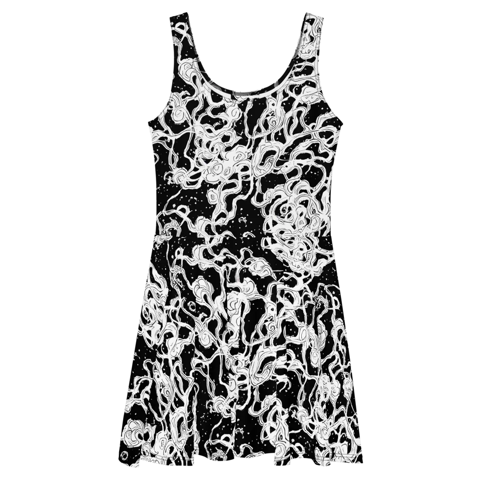 Inkstorm Ribbons on Skater Dress — Front