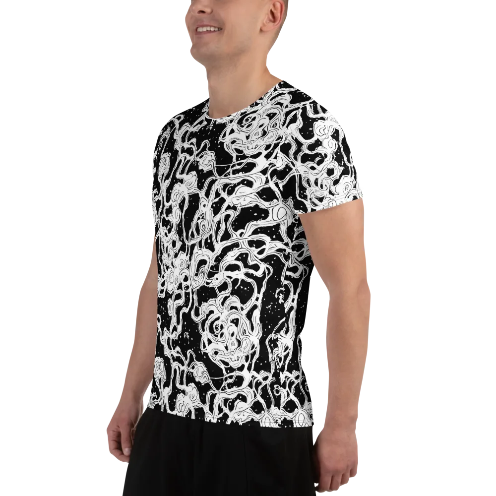 Inkstorm Ribbons on Men's Athletic T-Shirt — Left