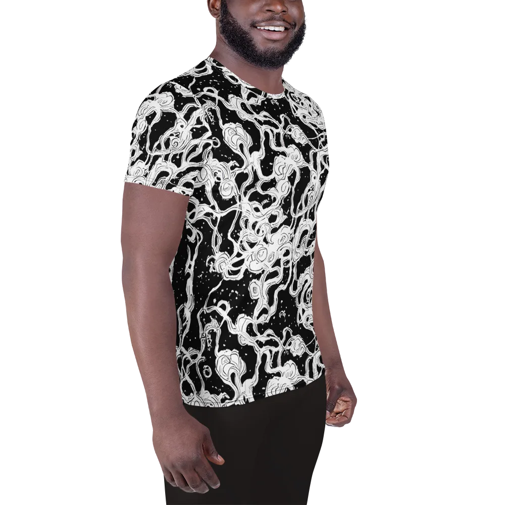 Inkstorm Ribbons on Men's Athletic T-Shirt — Right