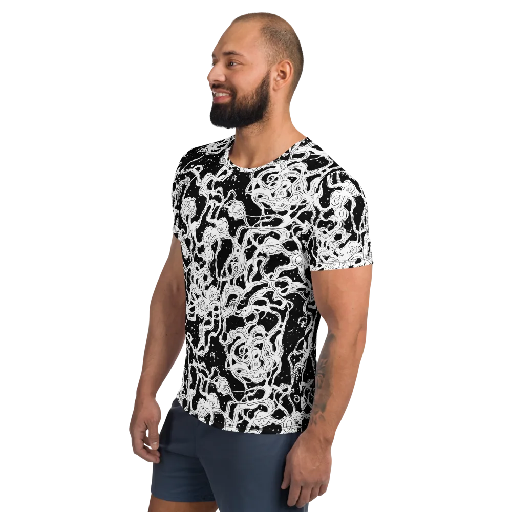 Inkstorm Ribbons on Men's Athletic T-Shirt — Left