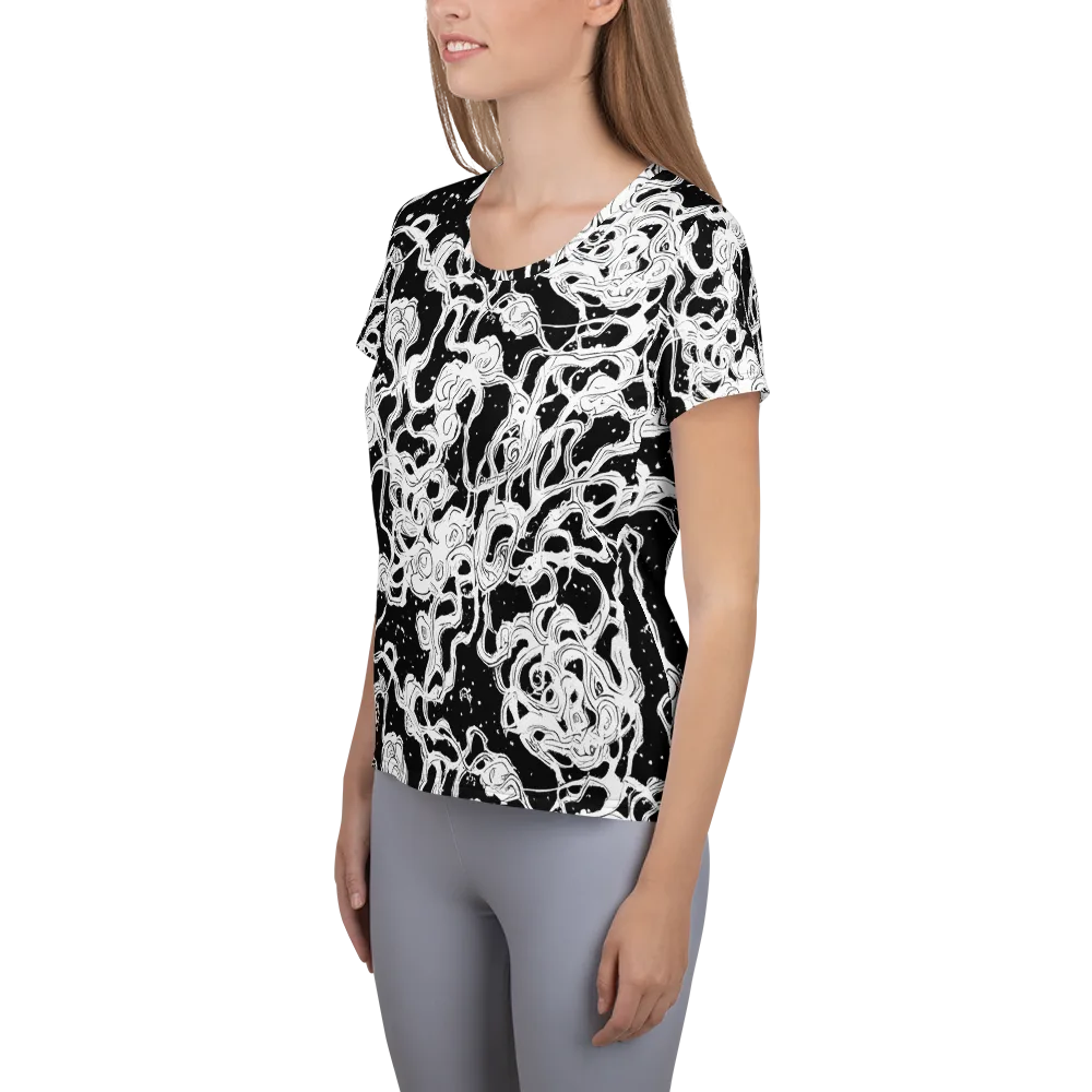 Inkstorm Ribbons on Women's Athletic T-Shirt — Left