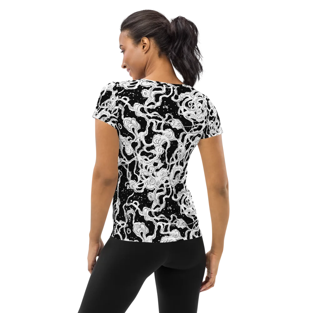 Inkstorm Ribbons on Women's Athletic T-Shirt — Back