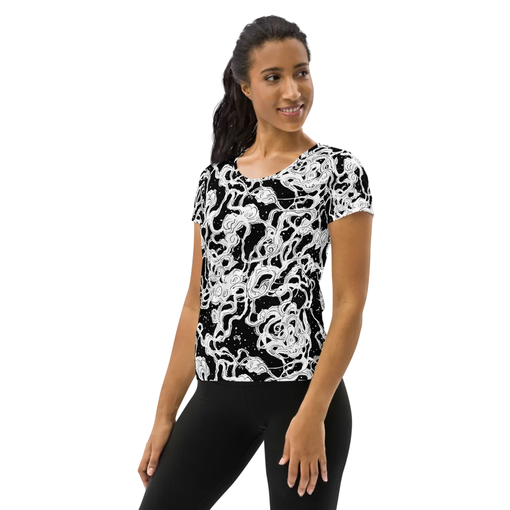 Inkstorm Ribbons on Women's Athletic T-Shirt — Left