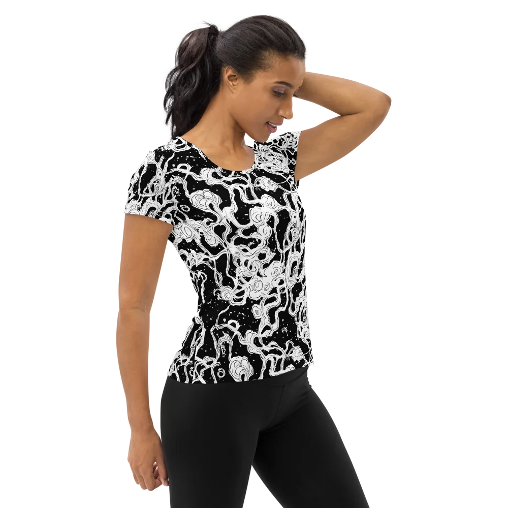 Inkstorm Ribbons on Women's Athletic T-Shirt — Right