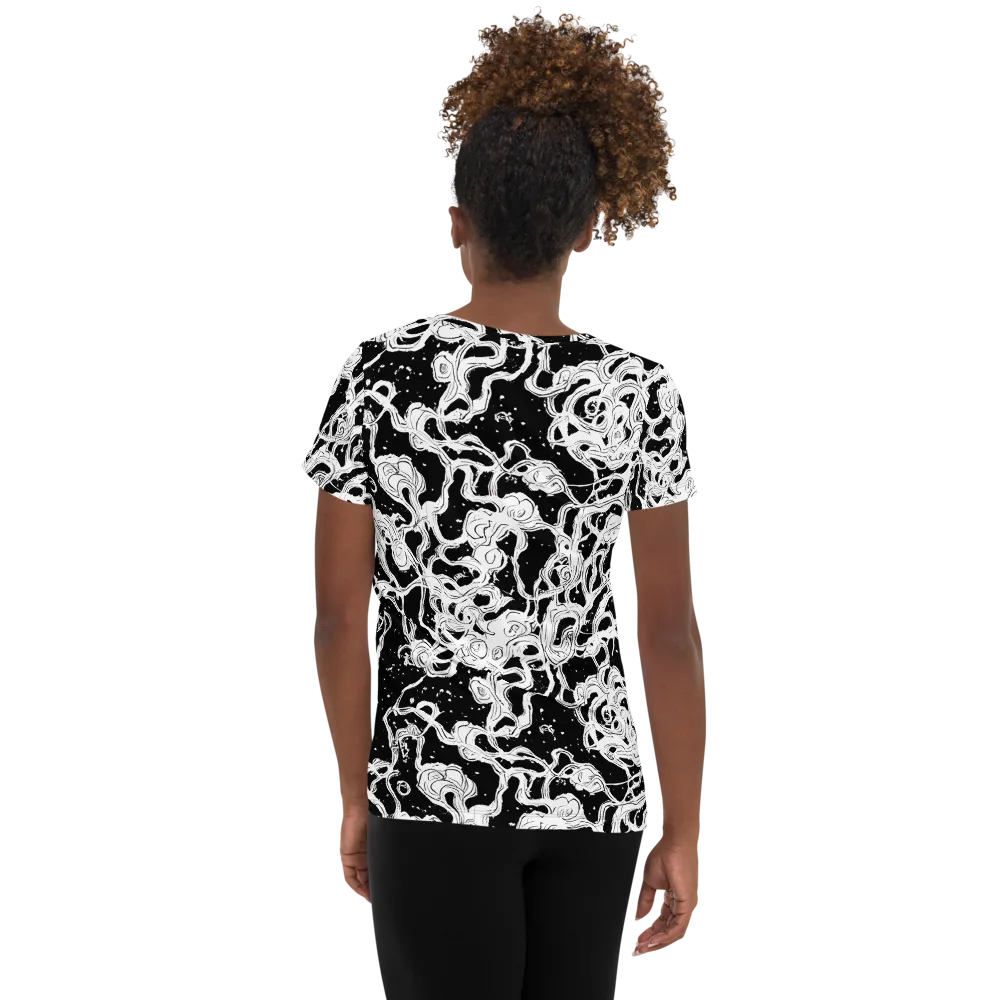 Inkstorm Ribbons on Women's Athletic T-Shirt — Back