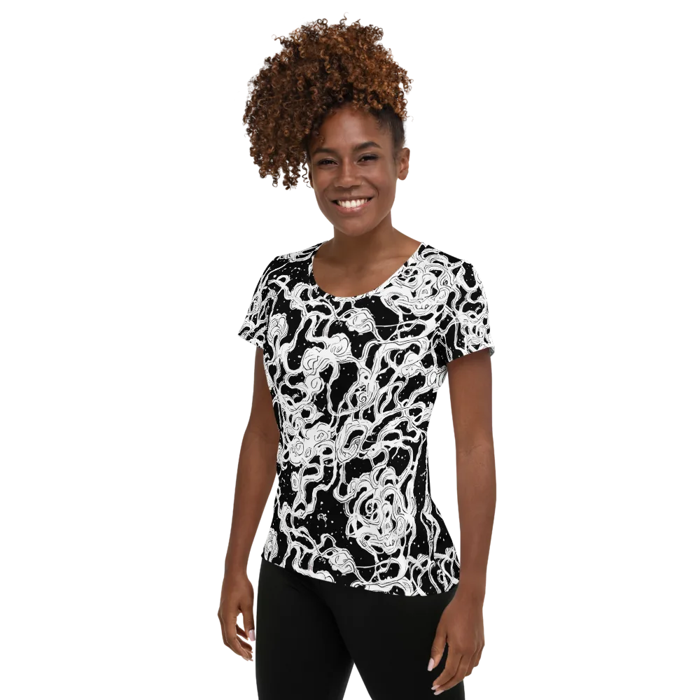 Inkstorm Ribbons on Women's Athletic T-Shirt — Left