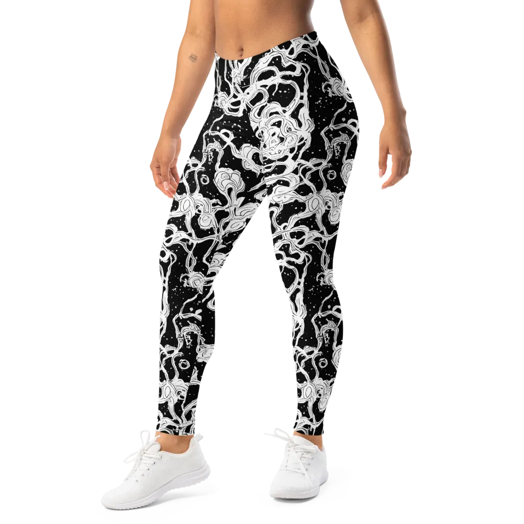 Inkstorm Ribbons on Leggings — Left Front