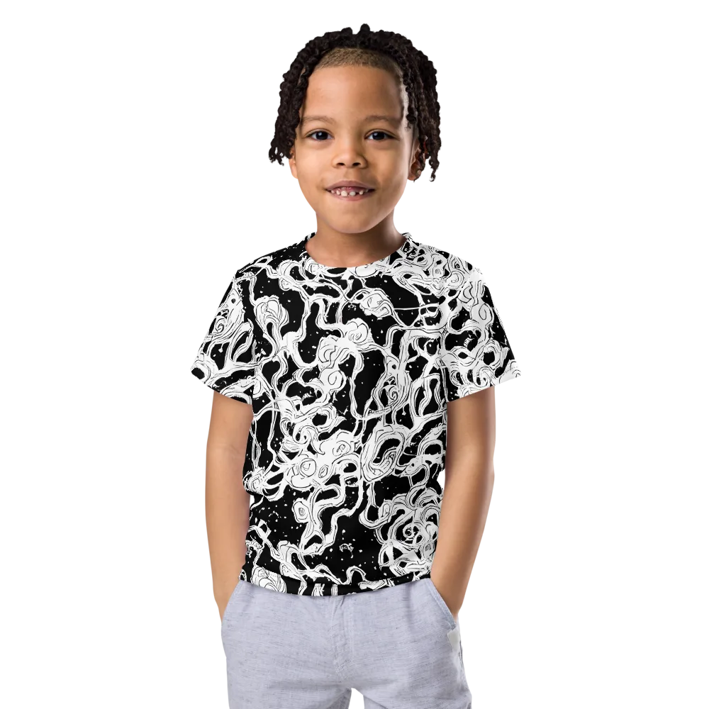 Inkstorm Ribbons on Kids Crew Neck T-Shirt — Front