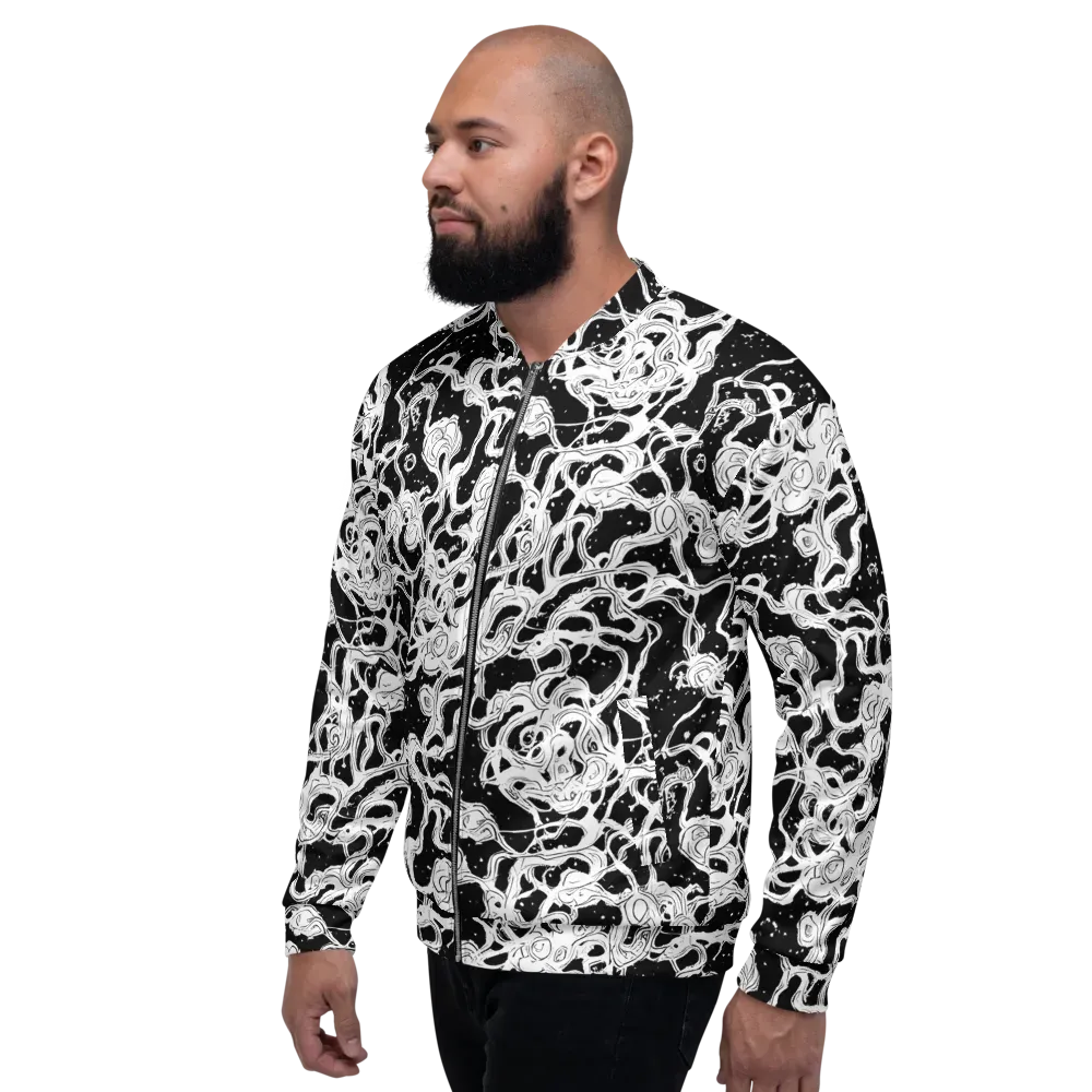 Inkstorm Ribbons on Bomber Jacket — Left