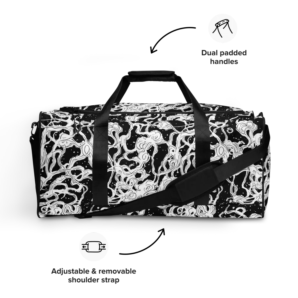 Inkstorm Ribbons on Duffle Bag — Front