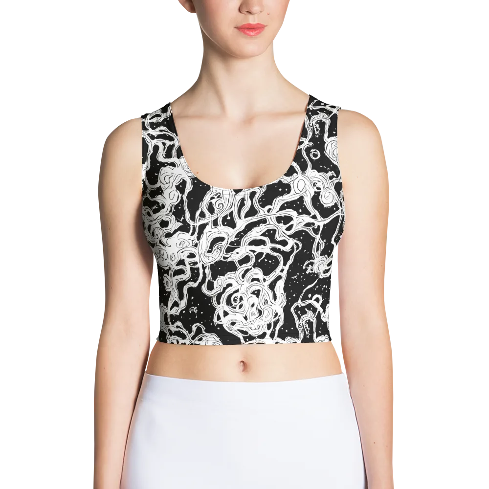 Inkstorm Ribbons on Crop Top — Front