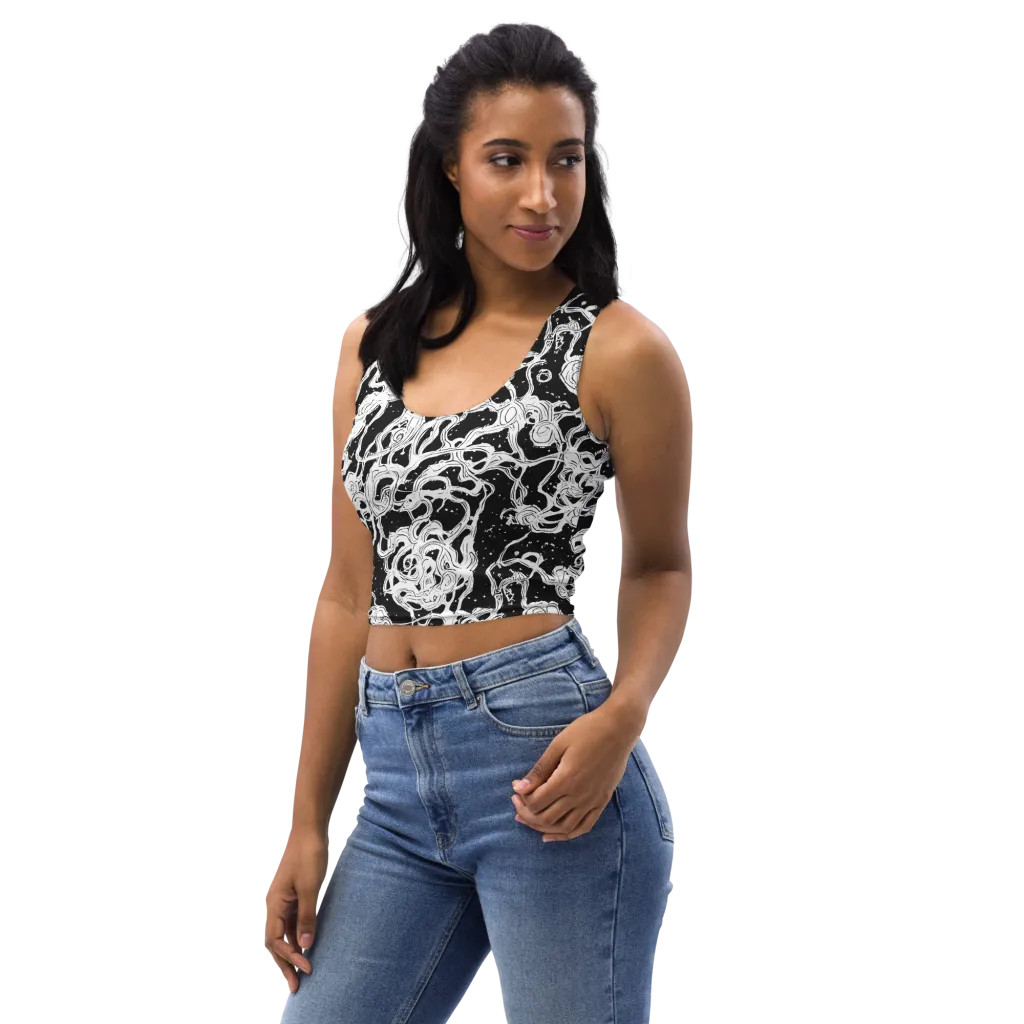 Inkstorm Ribbons on Crop Top — Left Front