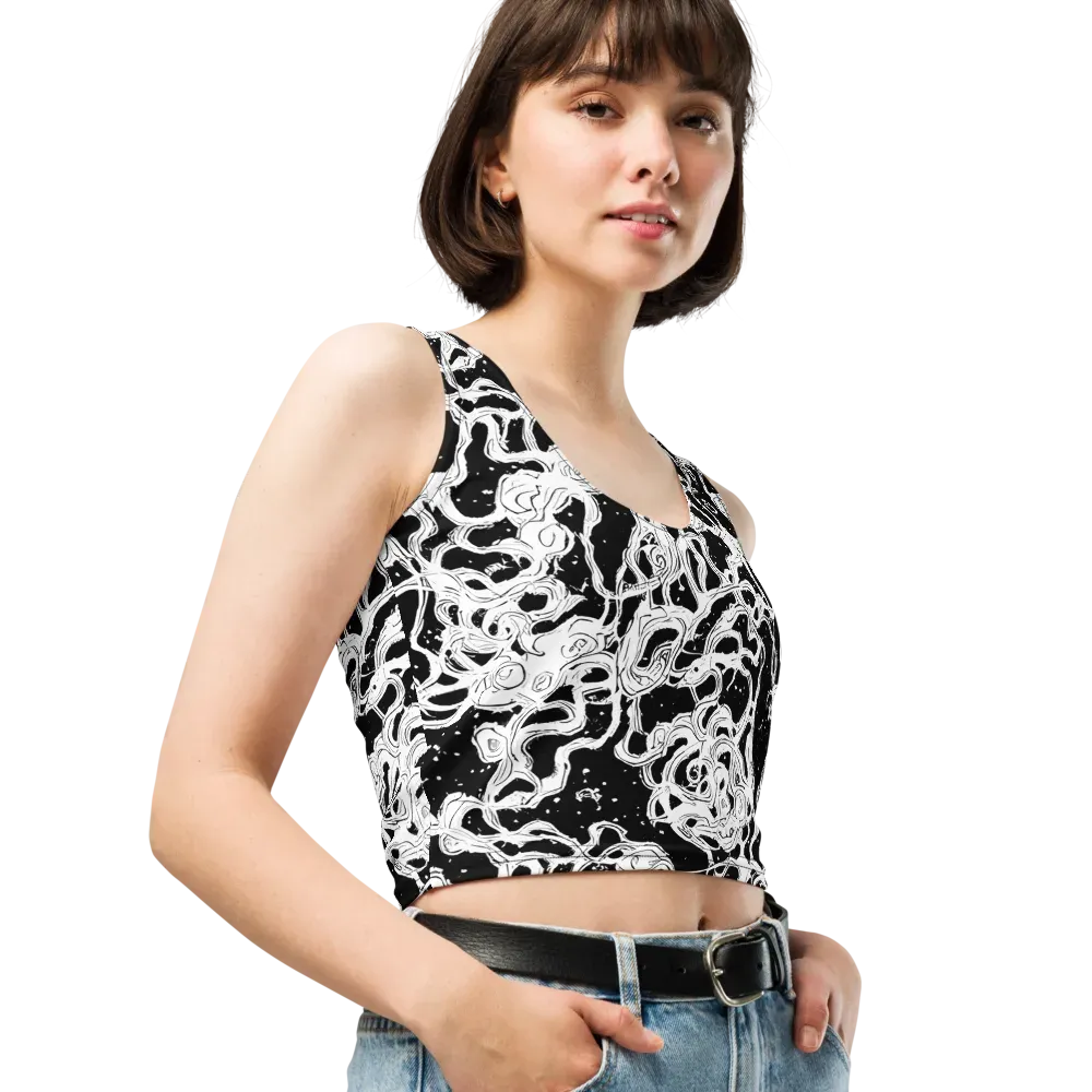 Inkstorm Ribbons on Crop Top — Right Front