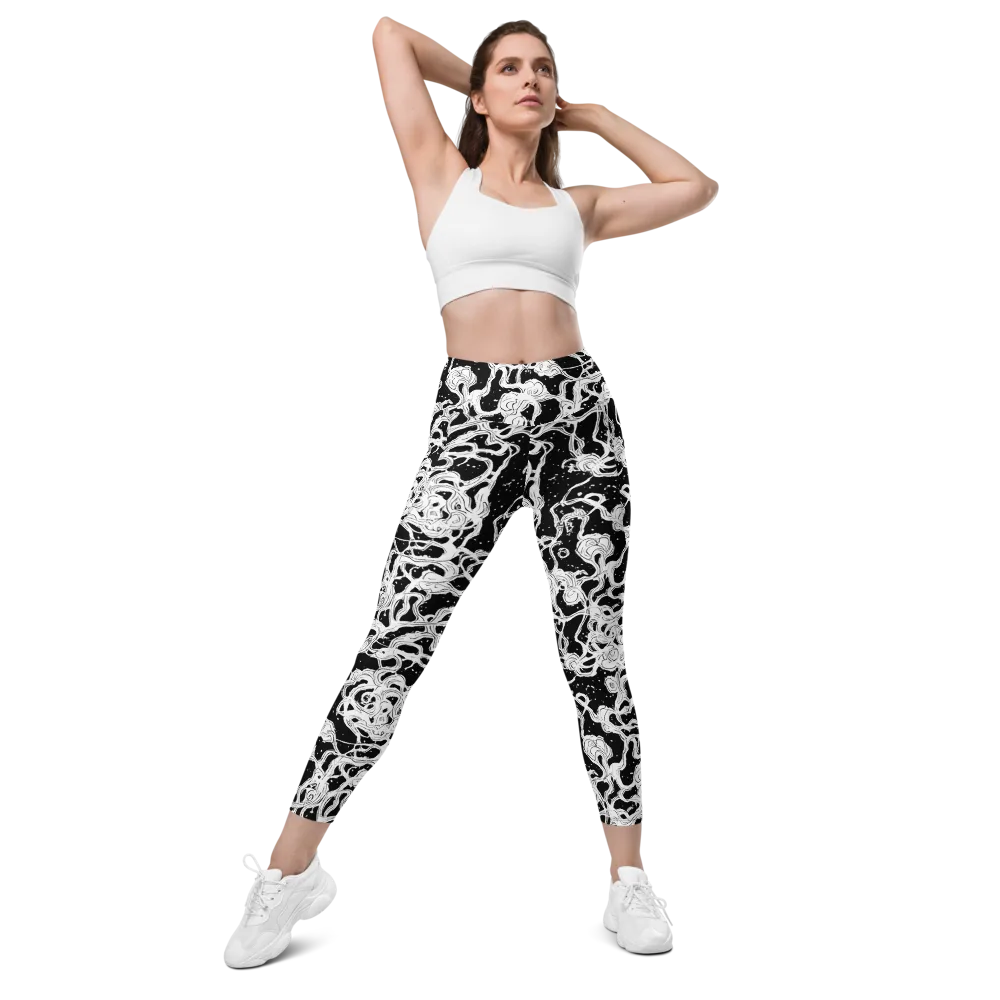 Inkstorm Ribbons on Leggings with Pockets — Front