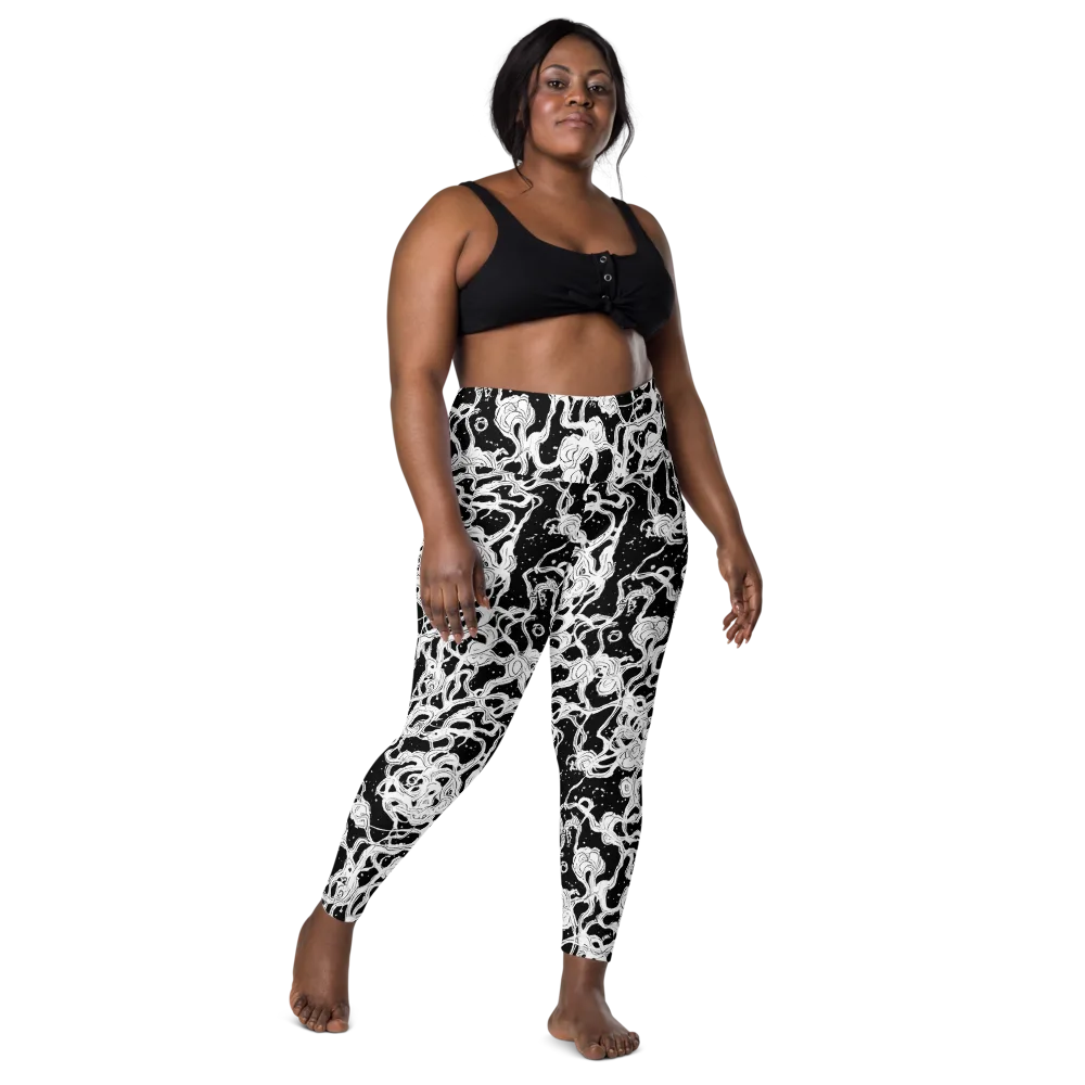 Inkstorm Ribbons on Leggings with Pockets — Front