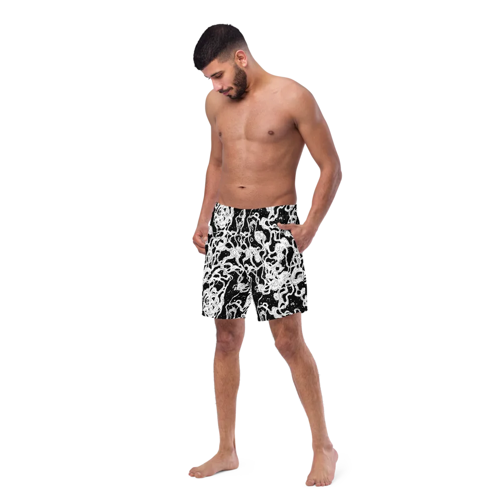Inkstorm Ribbons on Swim Trunks — Left Front