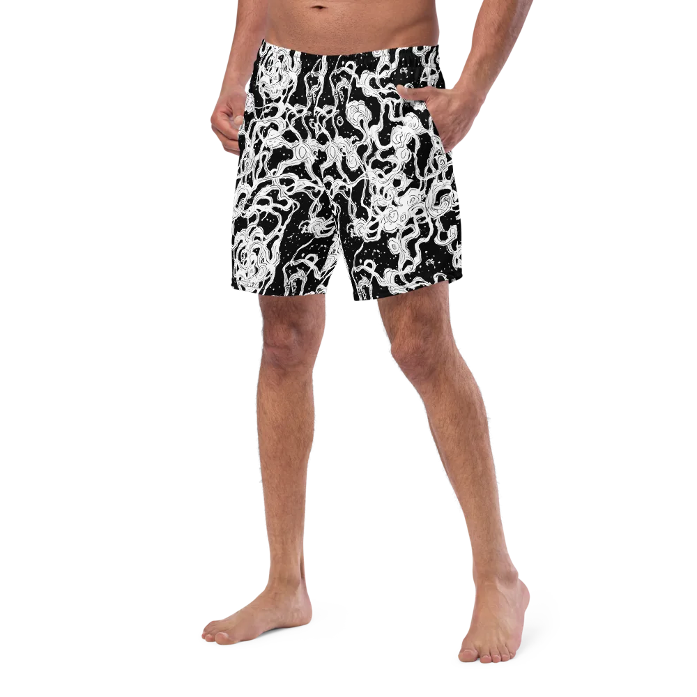 Inkstorm Ribbons on Swim Trunks — Left Front