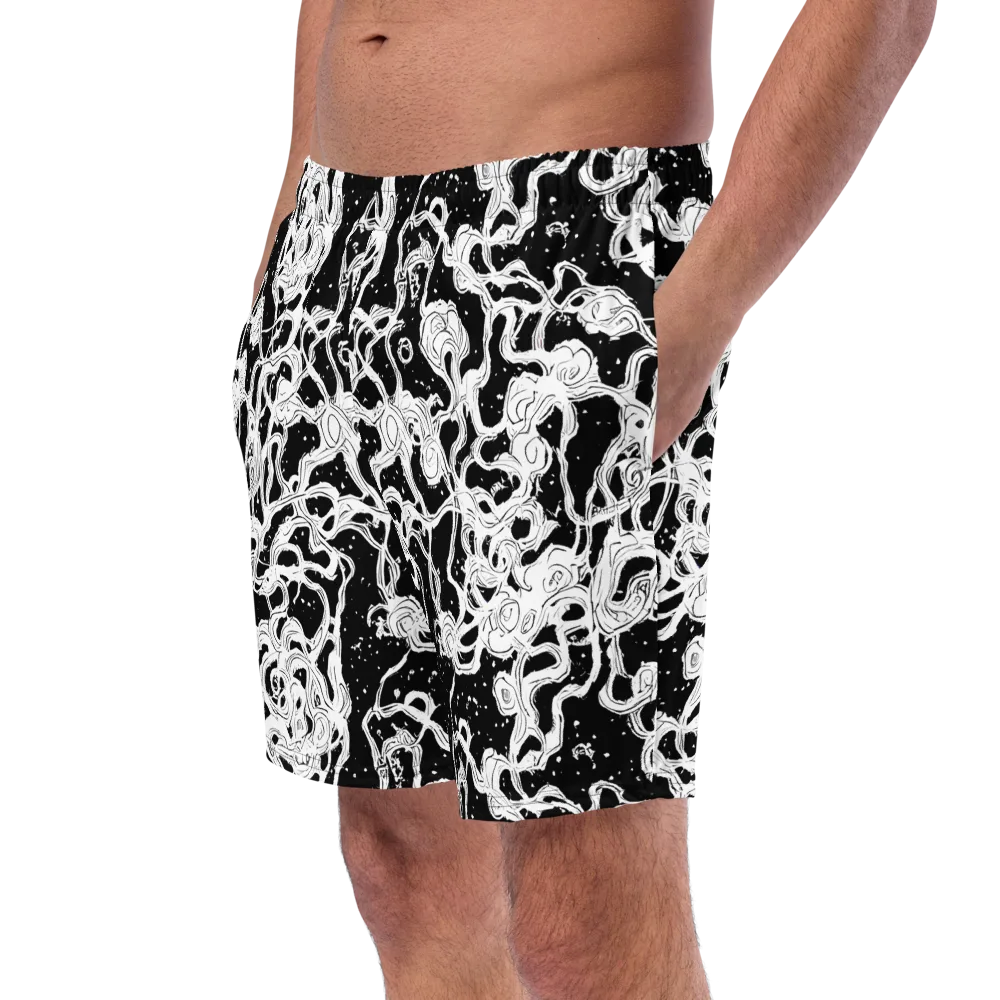 Inkstorm Ribbons on Swim Trunks — Left Front
