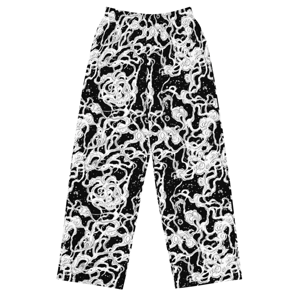 Inkstorm Ribbons on Wide-Leg Pants — Front