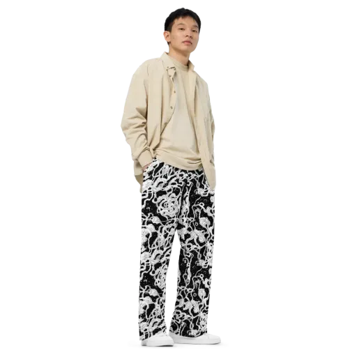 Inkstorm Ribbons on a Wide-Leg Pants