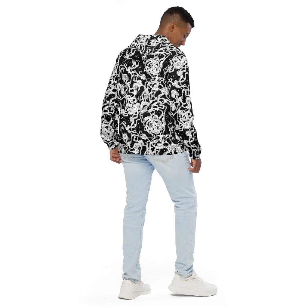 Inkstorm Ribbons on Men's Windbreaker — Back
