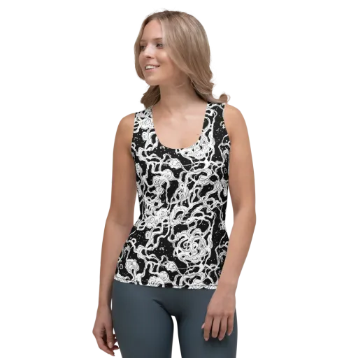 Inkstorm Ribbons on a Women's Tank Top