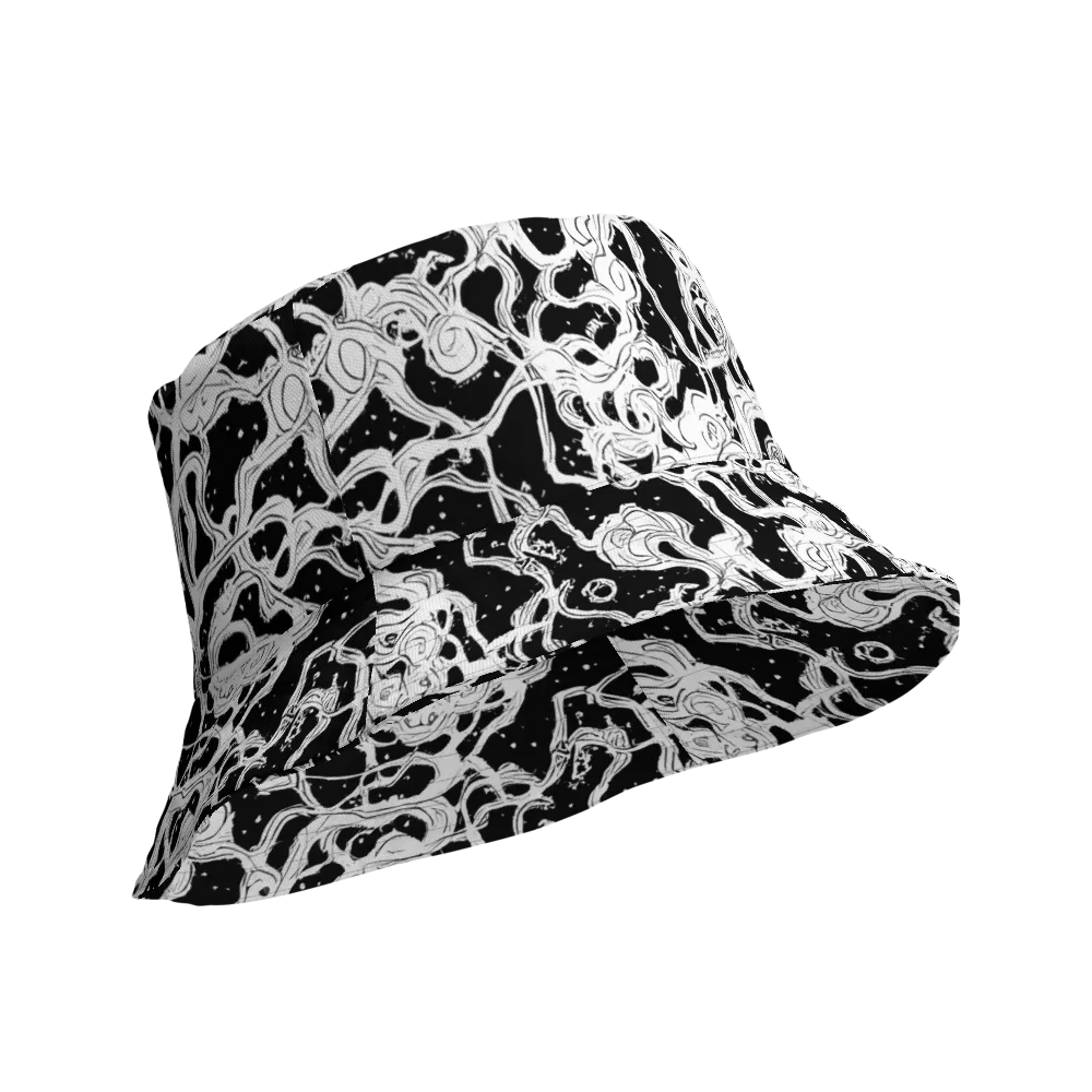 Inkstorm Ribbons on Reversible Bucket Hat — Product details Outside
