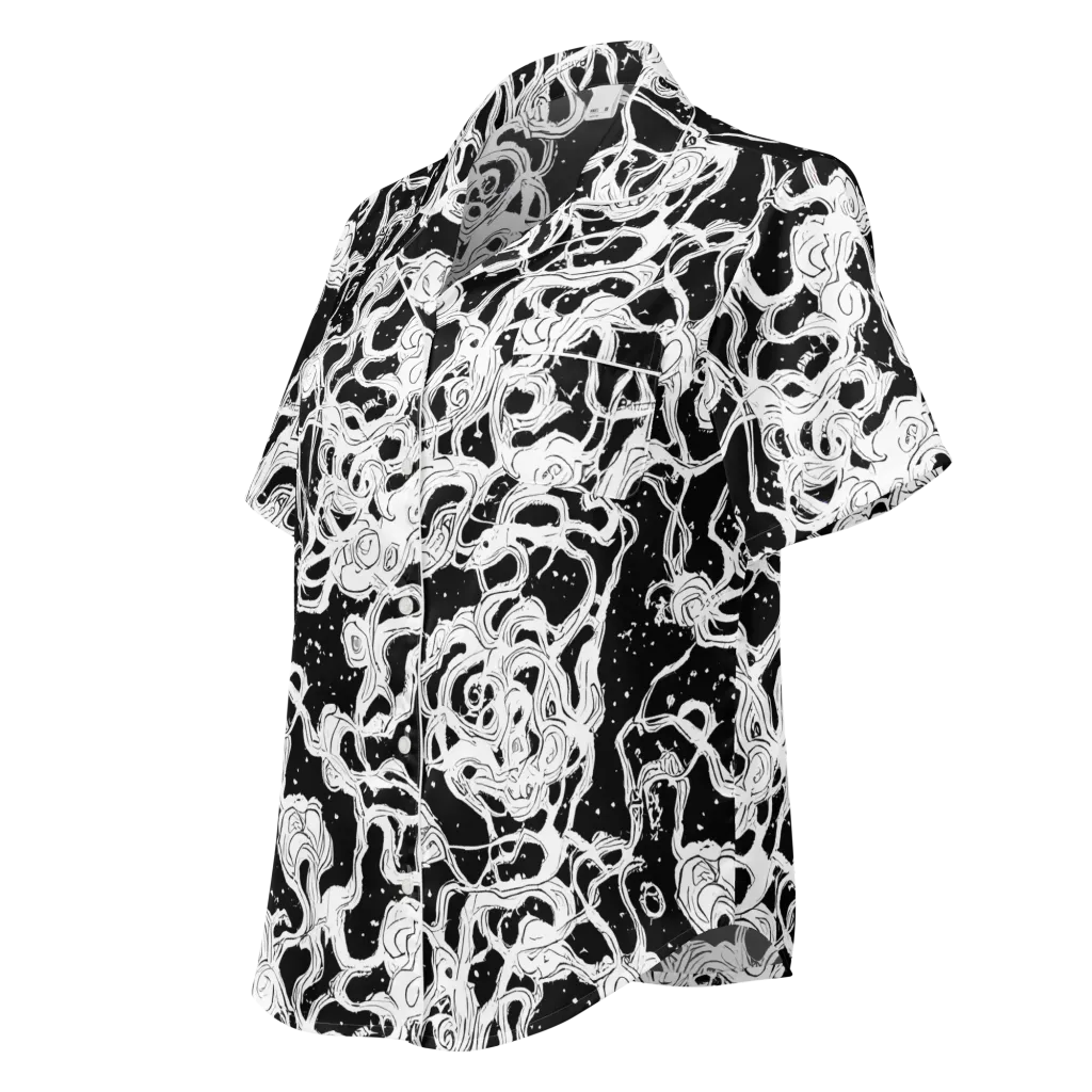 Inkstorm Ribbons on Women's Short Sleeve Pajama Top — Left Front
