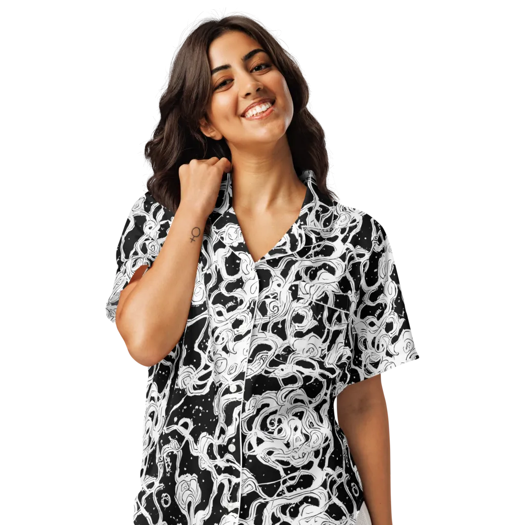 Inkstorm Ribbons on Women's Short Sleeve Pajama Top — Front