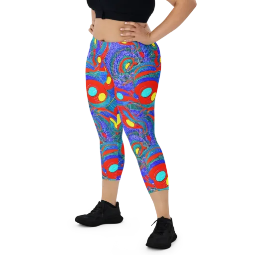 Red Tide Electric on a Capri Leggings