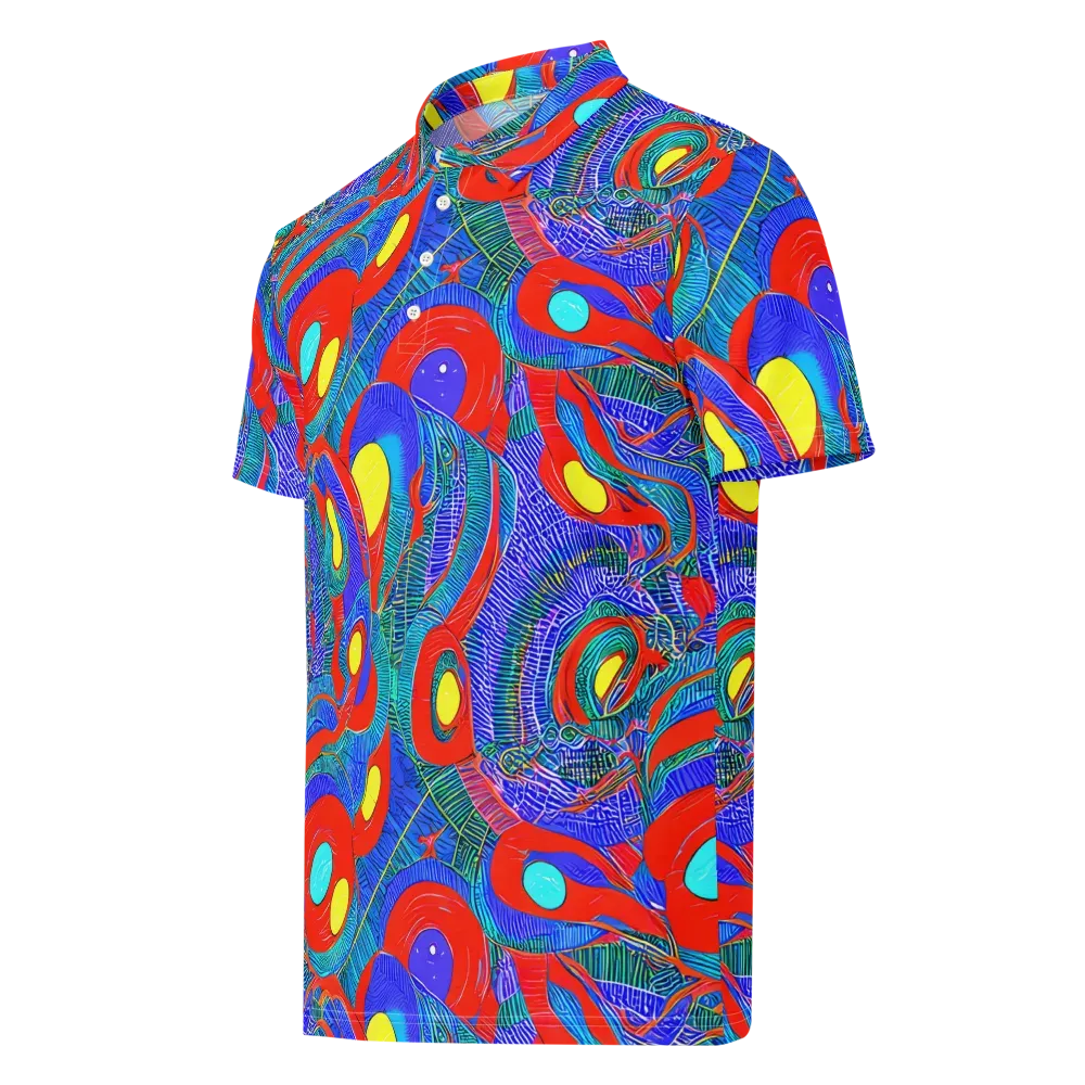 Red Tide Electric on Men's Slim Fit Polo Shirt — Left Front