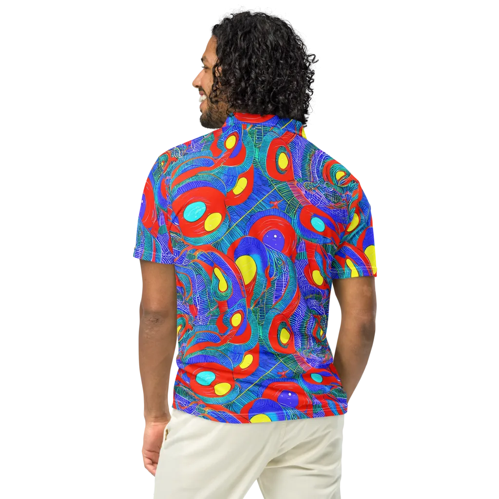 Red Tide Electric on Men's Slim Fit Polo Shirt — Back