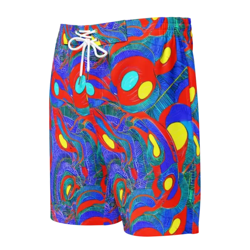 Red Tide Electric on a Men's Board Shorts