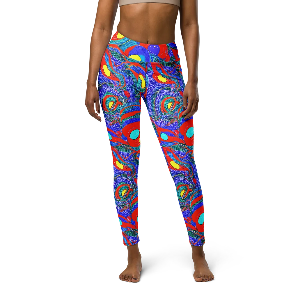 Red Tide Electric on Yoga Leggings — Front