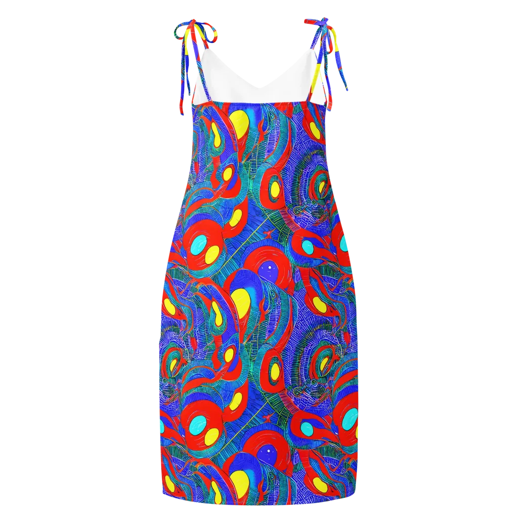 Red Tide Electric on Slip Dress — Back