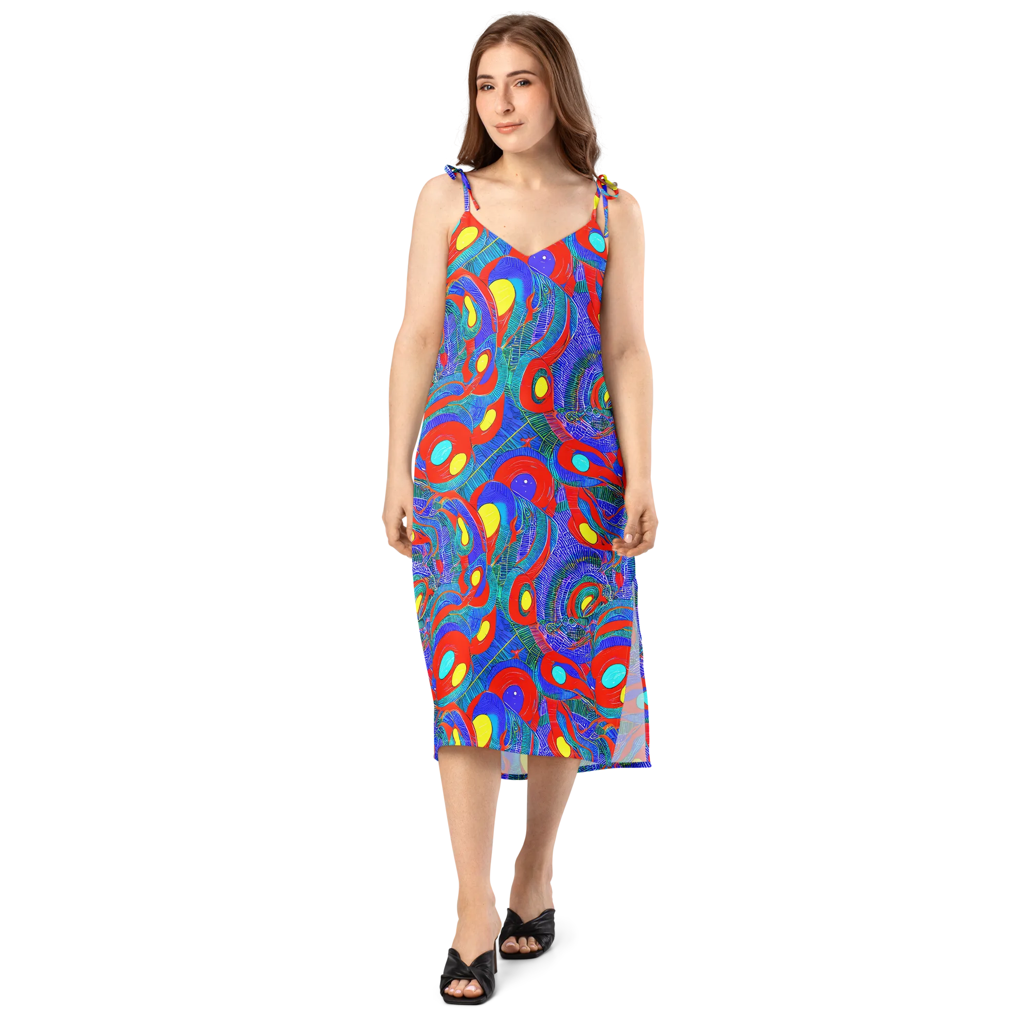 Red Tide Electric on Slip Dress — Front